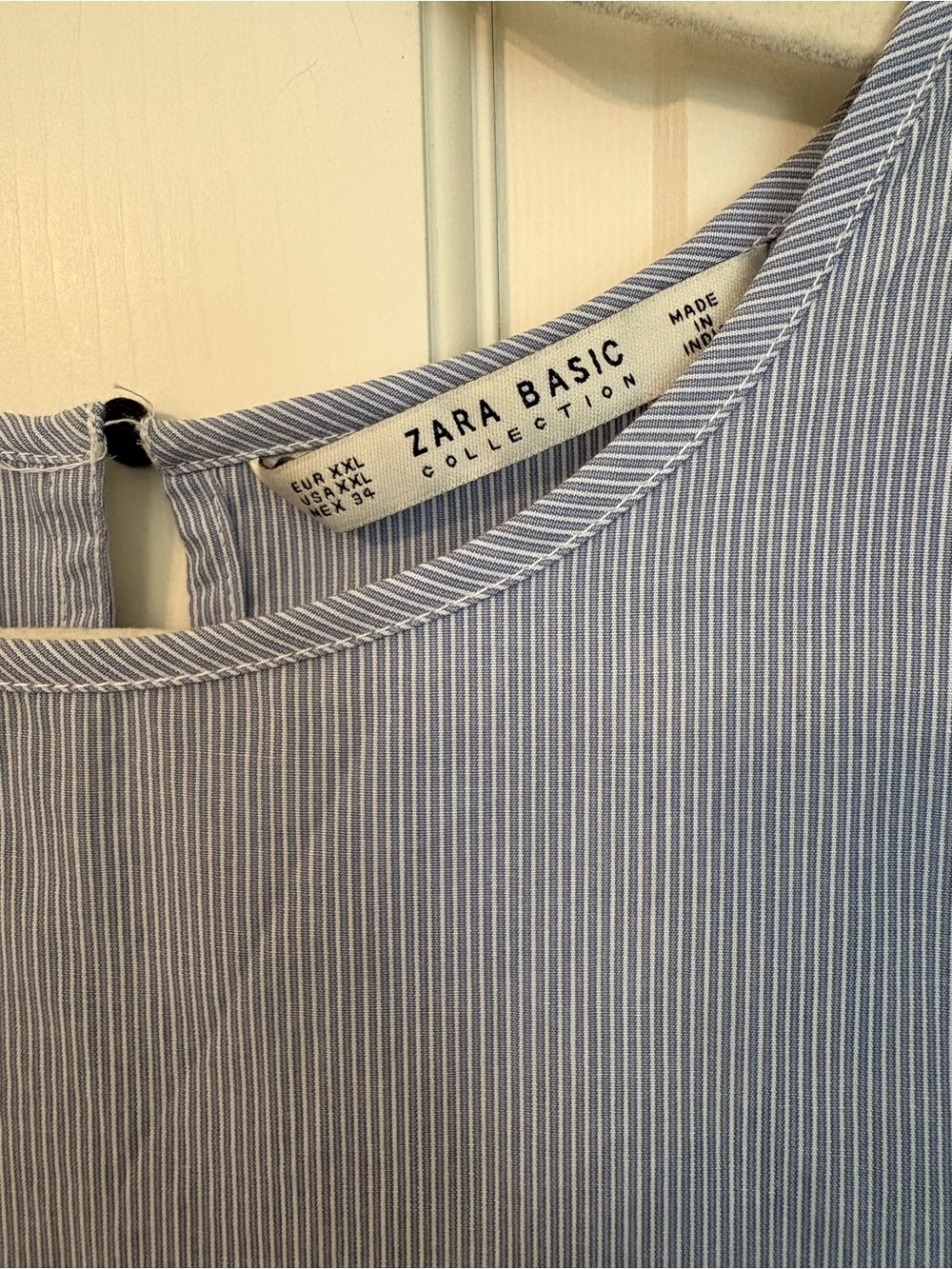 Zara Basic Blue Striped Top - Picture 4 of 5